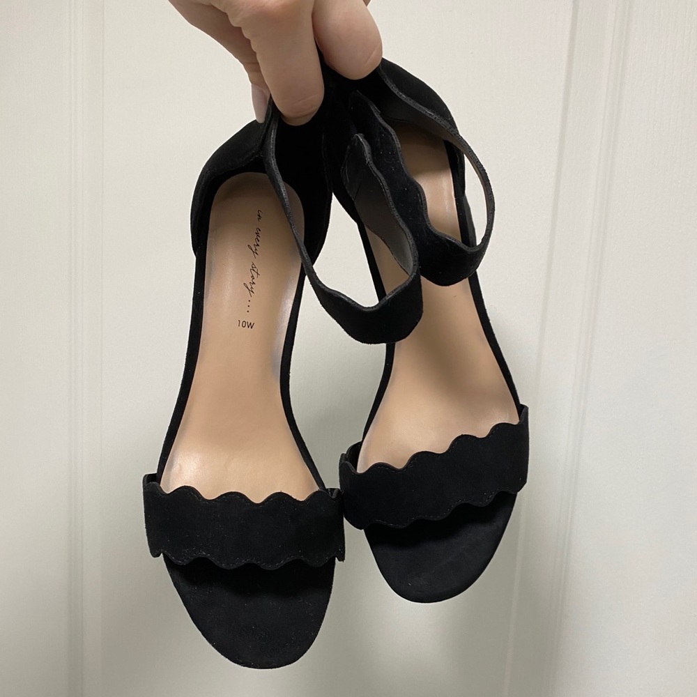 Black Suede Chunky Heel